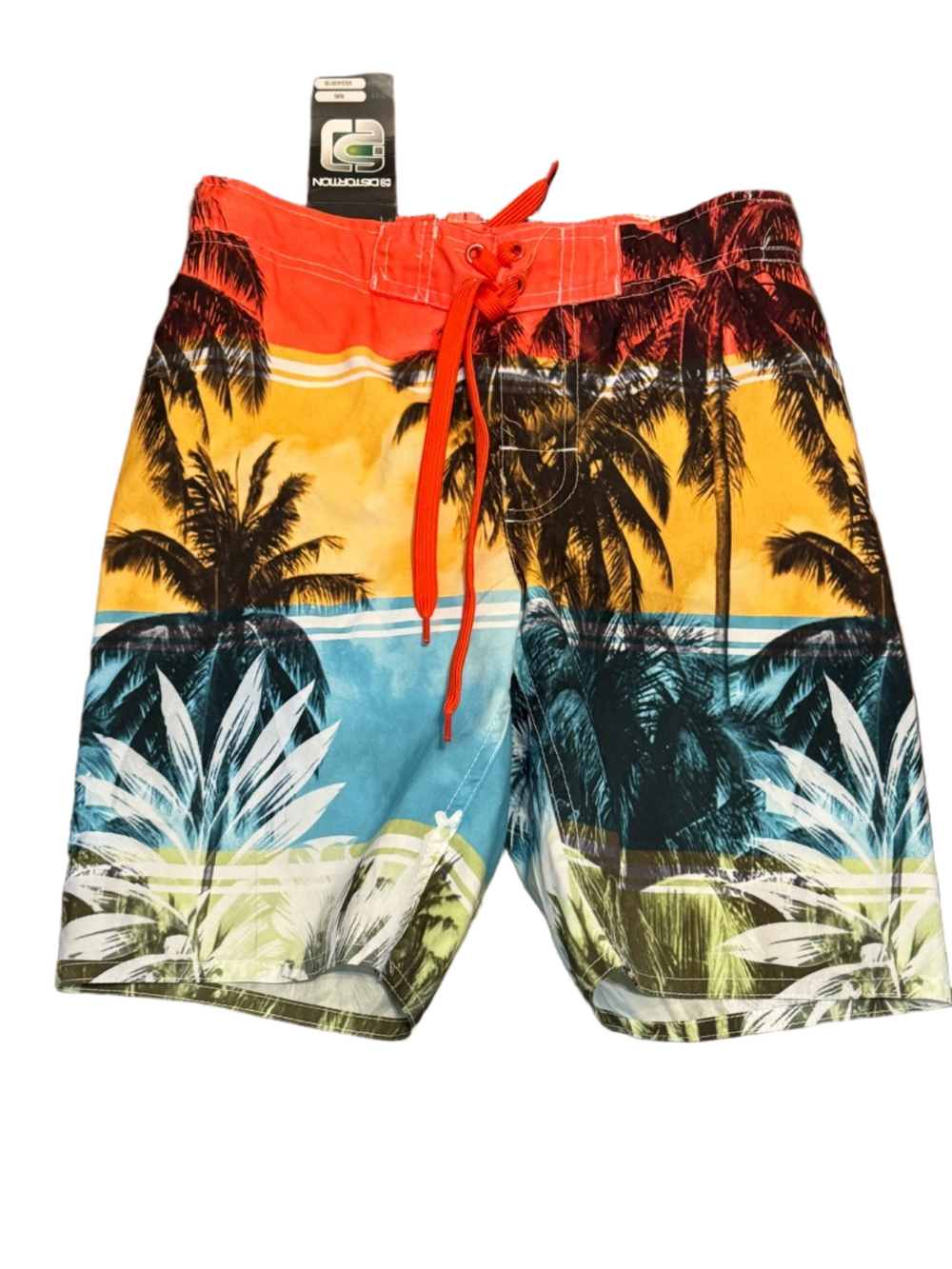 Distortion Boys Tropical Palm Swim Trunks Size S NWT